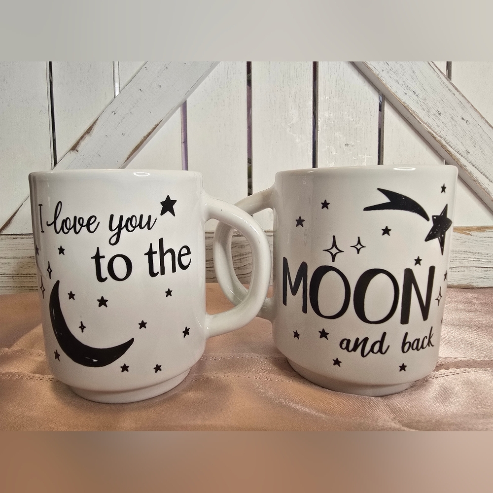 2 Set Coffee Cups Love You To The Moon And Back